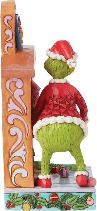 Dr. Seuss Grinch by Jim Shore Santa Grinch Pushing Tree Up Chimney Figurine NIB