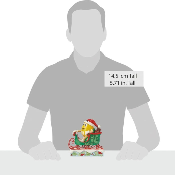 Enesco M&M's by Jim Shore M&M Yellow Character Riding in Sleigh Figurine NEW NIB