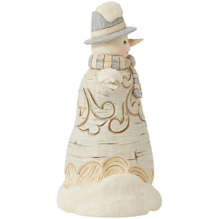 Enesco Jim Shore Heartwood Creek White Woodland Snowman in Top Hat Figurine NEW