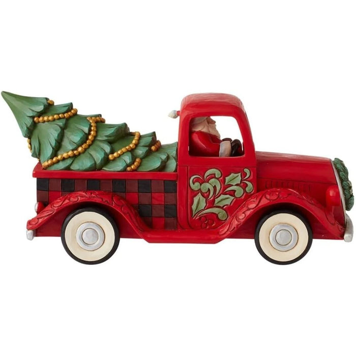 Enesco Jim Shore Heartwood Creek Four Seasons Highland Glen Santa Truck Figurine