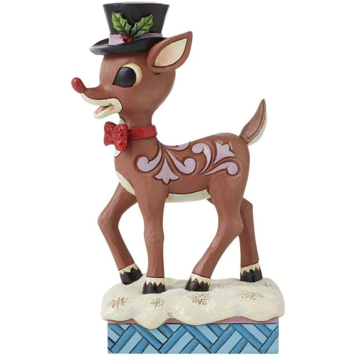 Rudolph Traditions by Jim Shore Reindeer Wearing Top Hat and Bowtie Figurine NIB