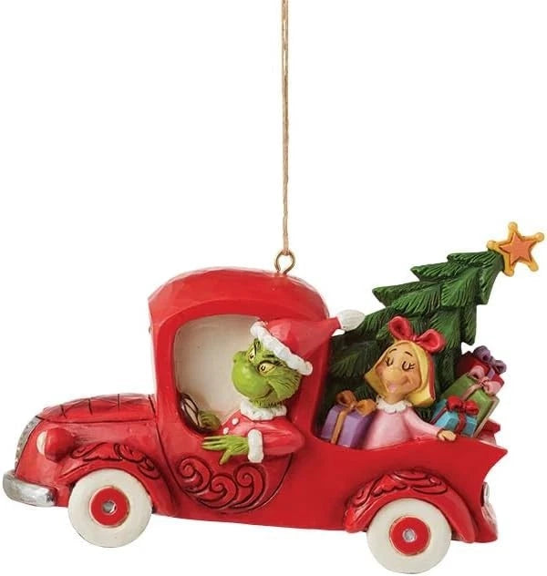 Enesco Dr. Seuss Grinch by Jim Shore Red Truck Hanging Ornament NEW NIB