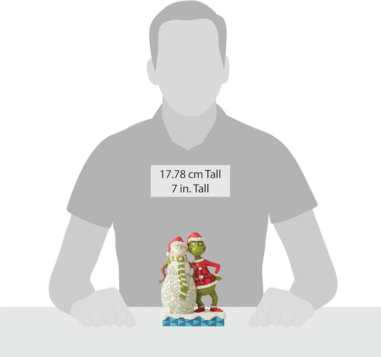 Dr. Seuss Grinch by Jim Shore Grinning Grin and Snowman Santa Grinch Figurine