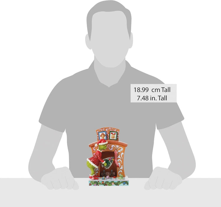 Dr. Seuss Grinch by Jim Shore Santa Grinch Pushing Tree Up Chimney Figurine NIB