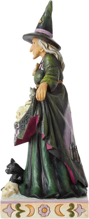 Jim Shore Heartwood Creek Halloween Scary Witch with Skulls in Skirt Figurine