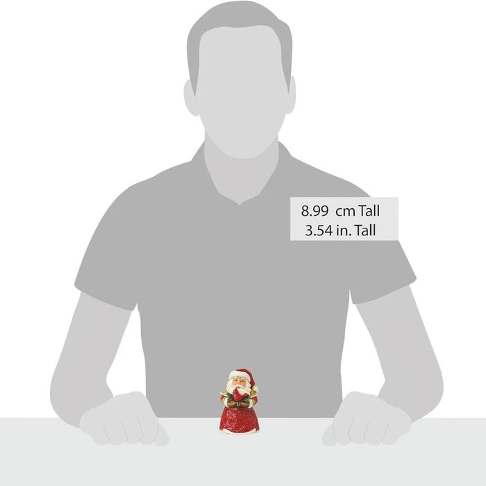 Enesco Jim Shore Heartwood Creek Santa Holding a Cardinal Miniature Figurine