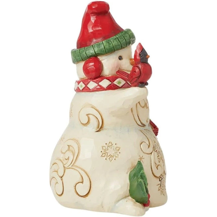 Enesco Jim Shore Heartwood Creek Snowman with Earmuffs and Cardinals Figurine