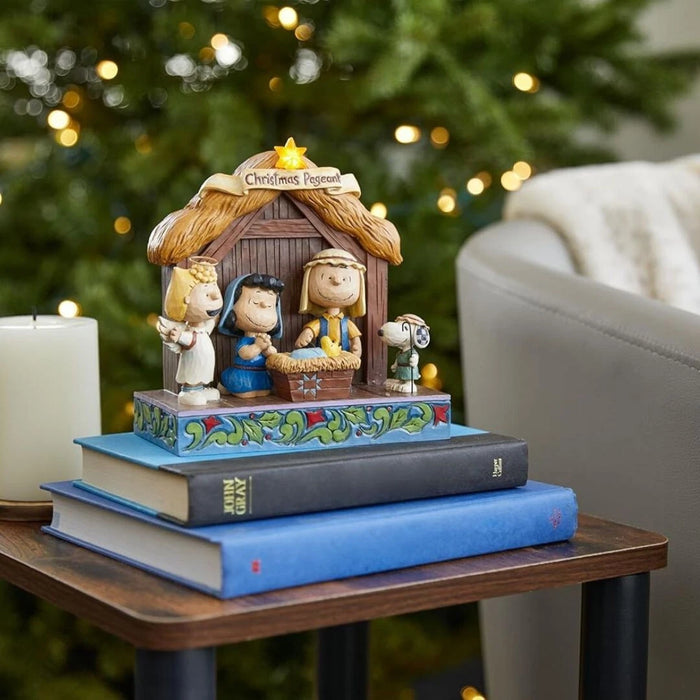 Enesco Peanuts by Jim Shore Christmas Pageant Nativity Scene Lit Figurine, NIB