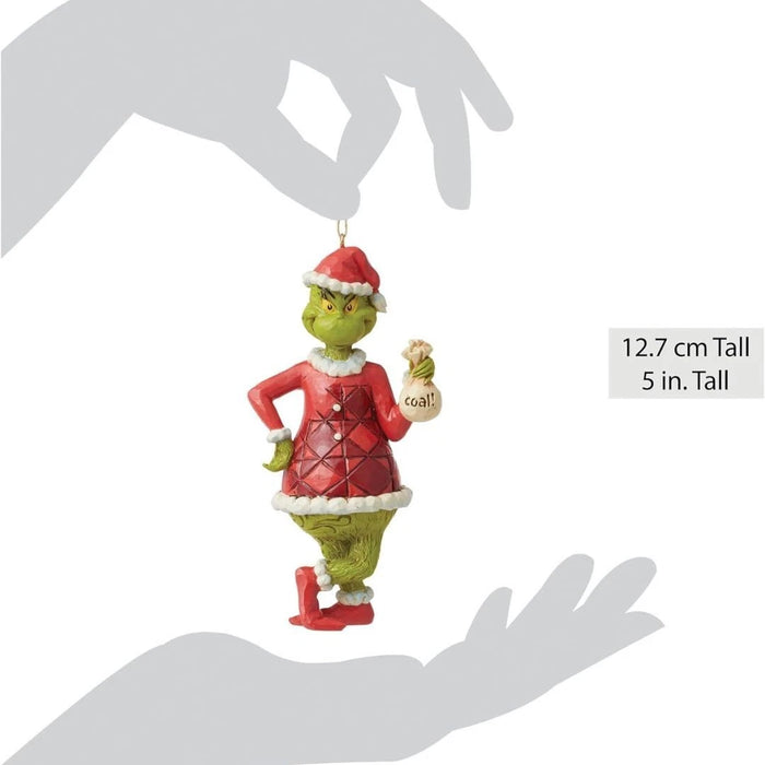 Enesco Dr. Seuss Jim Shore Santa Grinch with Bag of Coal Hanging Ornament NIB