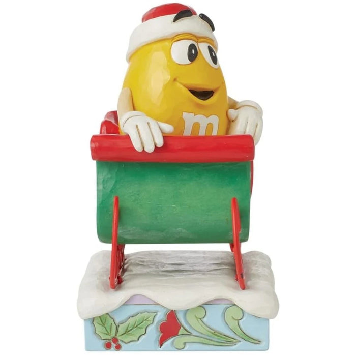 Enesco M&M's by Jim Shore M&M Yellow Character Riding in Sleigh Figurine NEW NIB
