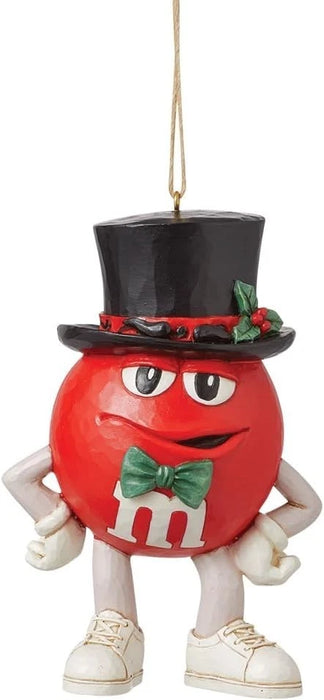 Enesco M&M's by Jim Shore Red Character in Top Hat Hanging Ornament NEW NIB