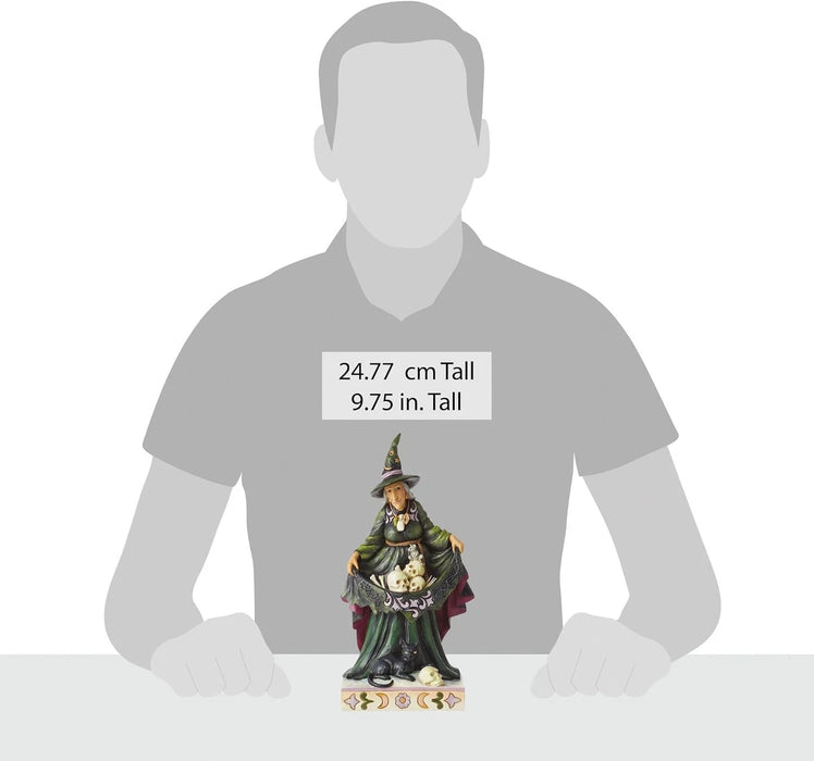 Jim Shore Heartwood Creek Halloween Scary Witch with Skulls in Skirt Figurine