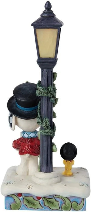 Enesco Peanuts Jim Shore Snoopy and Woodstock Caroling by Lamp Post Lit Figurine