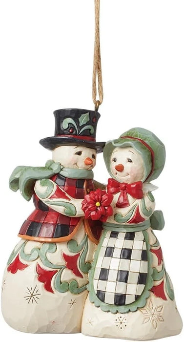 Jim Shore Heartwood Creek Highland Glen Mr. and Mrs. Snowman Hanging Ornament