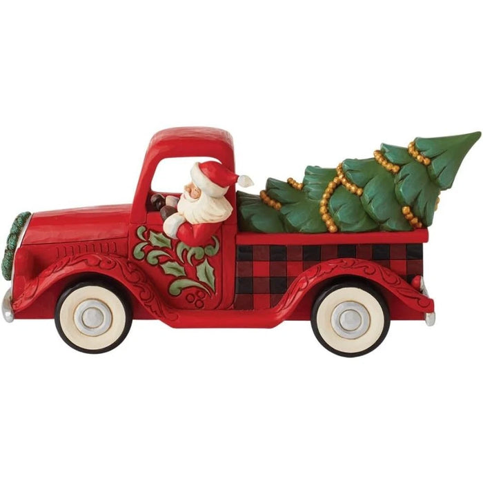 Enesco Jim Shore Heartwood Creek Four Seasons Highland Glen Santa Truck Figurine