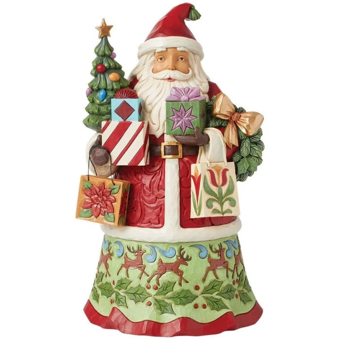 Enesco Jim Shore Heartwood Creek Santa Holding Gifts Bags Figurine, NEW NIB