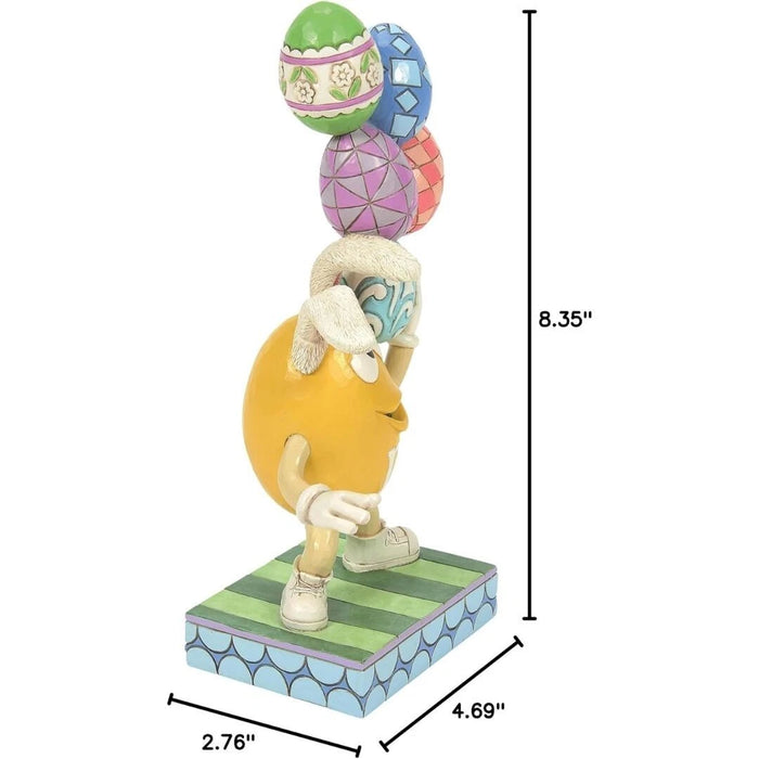 Enesco M&M's by Jim Shore Yellow Character Balancing Easter Eggs Figurine, NEW
