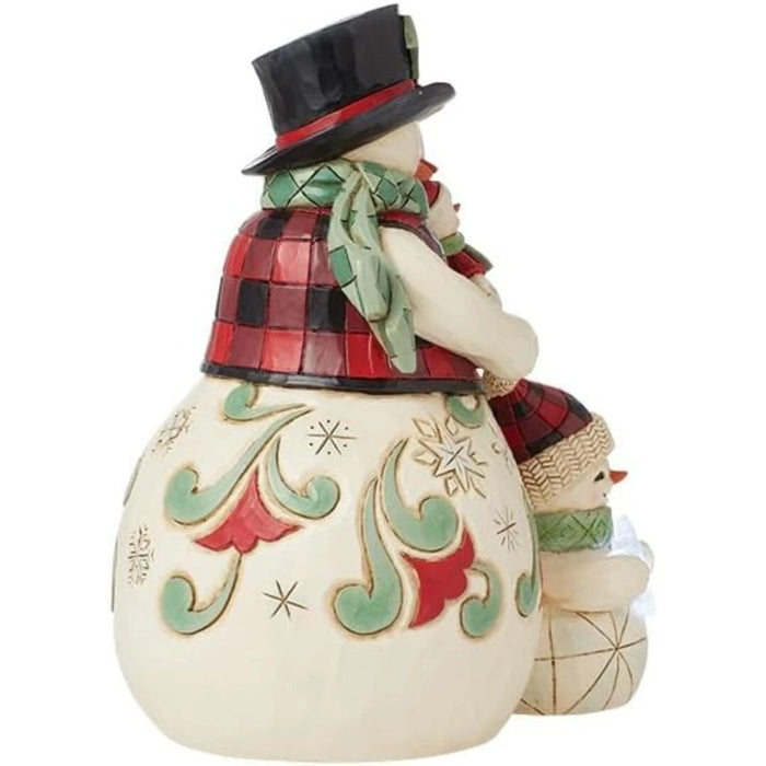 Enesco Jim Shore Heartwood Creek Highland Glen Snowmen Family Lit Figurine, NEW