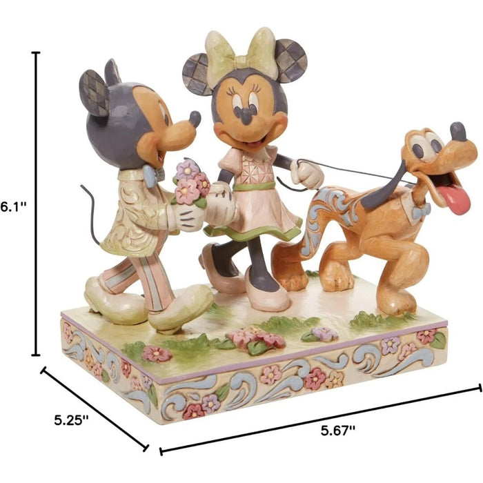 Jim Shore Disney Traditions Mickey and Minnie Mouse Walking Pluto Figurine NEW