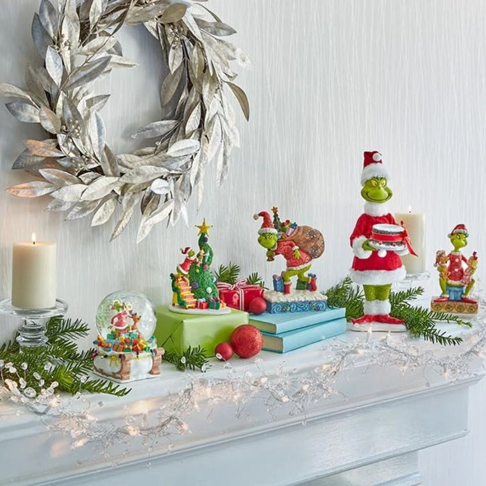 Enesco Dr. Seuss Grinch by Jim Shore Santa Grinch Figurine Tip Toeing with Gifts