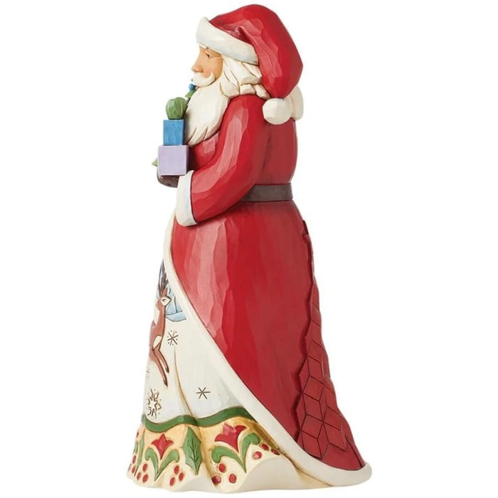 Enesco Jim Shore Heartwood Creek Santa Holding a Vintage Tree Lit Figurine NEW