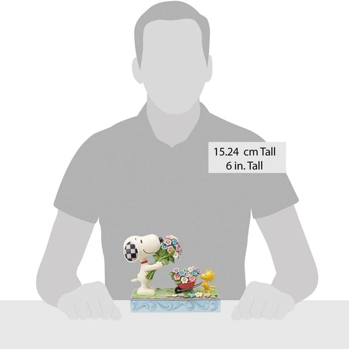 Enesco Peanuts by Jim Shore Snoopy and Woodstock with Flowers Figurine, NIB NEW