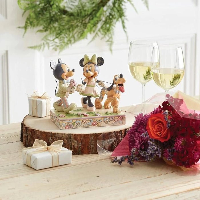 Jim Shore Disney Traditions Mickey and Minnie Mouse Walking Pluto Figurine NEW