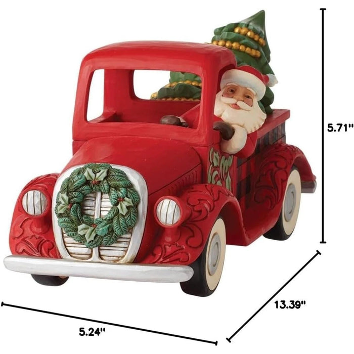 Enesco Jim Shore Heartwood Creek Four Seasons Highland Glen Santa Truck Figurine