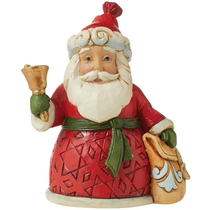 Enesco Jim Shore Heartwood Creek Santa with Bell and Bag Miniature Figurine NEW