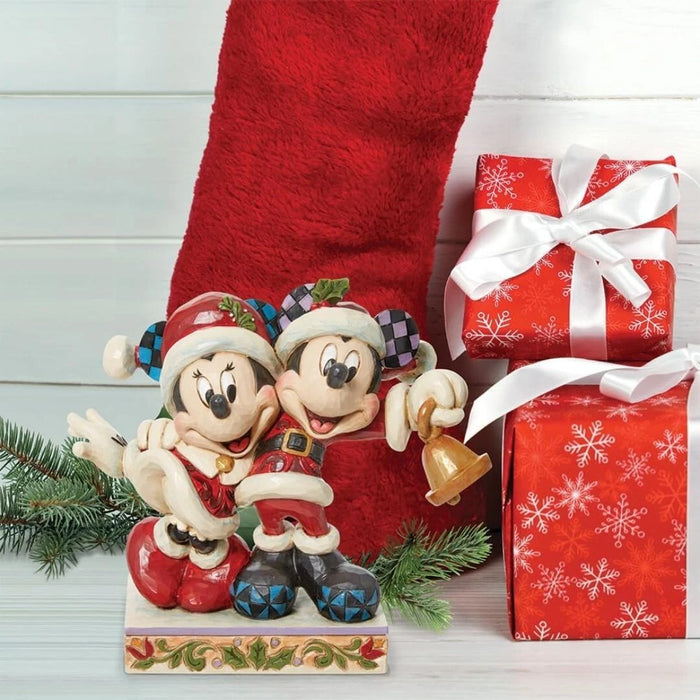 Enesco Jim Shore Disney Traditions Mickey & Minnie JIngle Bells Figurine NEW NIB