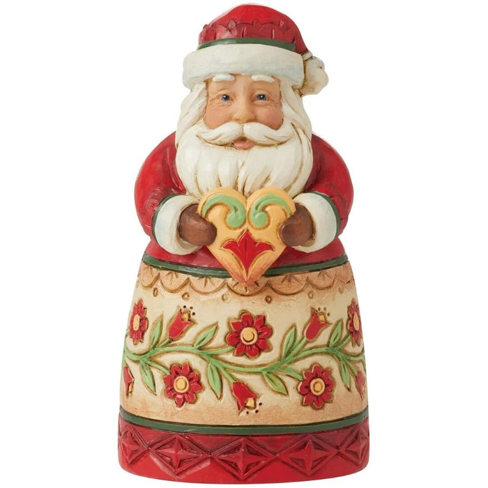 Enesco Jim Shore Heartwood Creek Four Seasons Mini Santa Holding Heart Figurine