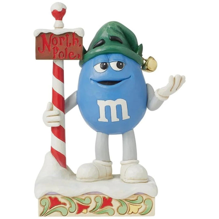 Enesco M&M's by Jim Shore M&M Blue Character Dressed as North Pole Elf Figurine