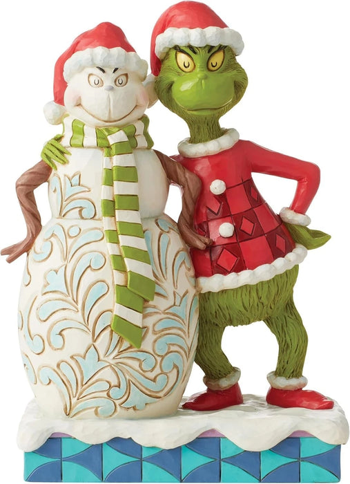 Dr. Seuss Grinch by Jim Shore Grinning Grin and Snowman Santa Grinch Figurine