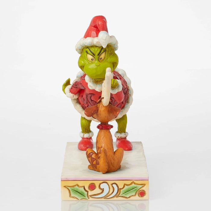 Dr. Seuss Grinch by Jim Shore Santa Grinch Petting Reindeer Max Figurine, NIB