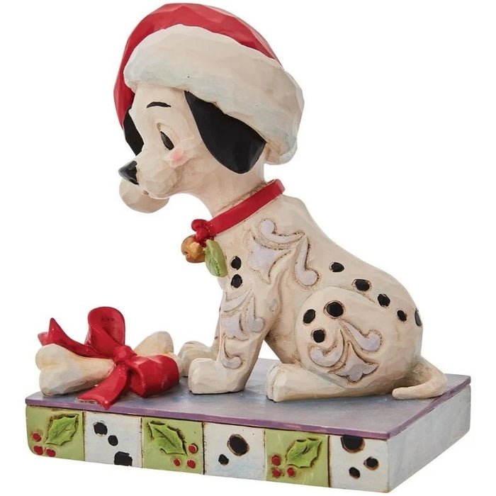 Jim Shore Disney Traditions 101 Dalmatians Lucky Christmas Santa Hat Figurine