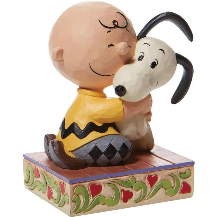 Enesco Peanuts by Jim Shore Charlie Brown and Snoopy Hugging Figurine, 4.5 Inch