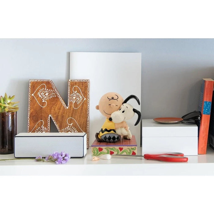 Enesco Peanuts by Jim Shore Charlie Brown and Snoopy Hugging Figurine, 4.5 Inch