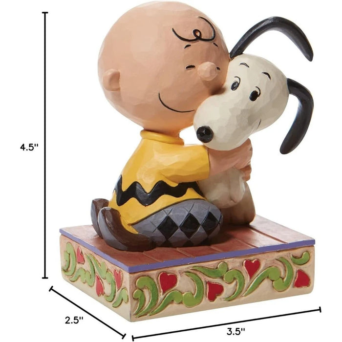 Enesco Peanuts by Jim Shore Charlie Brown and Snoopy Hugging Figurine, 4.5 Inch