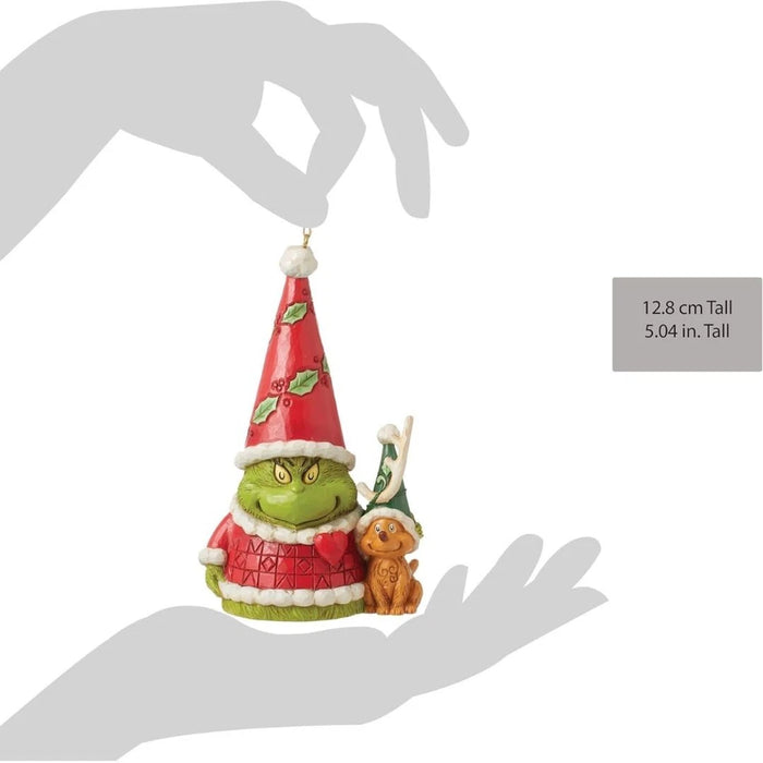 Jim Shore Santa Grinch Gnome with Reindeer Max Hanging Ornament, NIB NEW