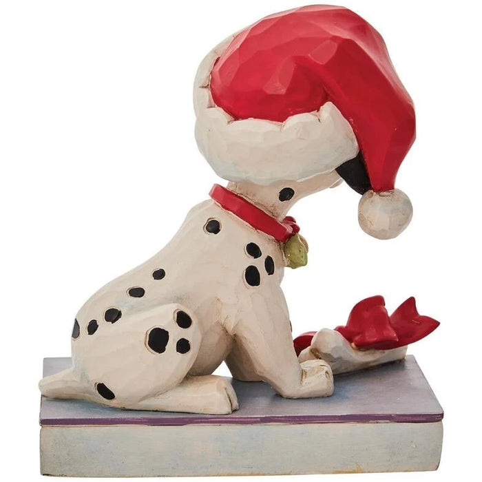 Jim Shore Disney Traditions 101 Dalmatians Lucky Christmas Santa Hat Figurine