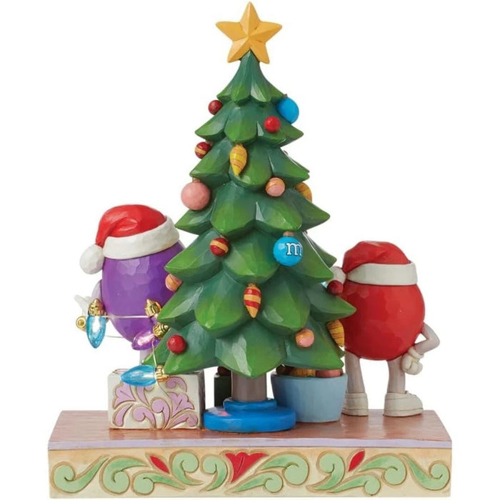 M&M's by Jim Shore Red and Purple Characters Decorating The Tree Lit Figurine