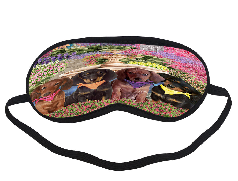 Floral Park Dachshund Dog on Sleeping Mask