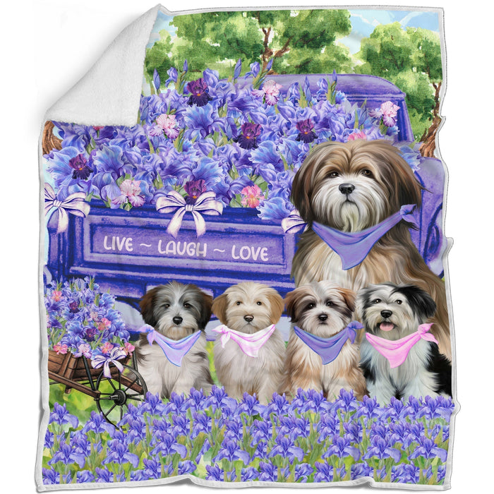 Tibetan Terrier Bed Blanket, Explore a Variety of Designs, Custom, Soft and Cozy, Personalized, Throw Woven, Fleece and Sherpa, Gift for Pet and Dog Lovers
