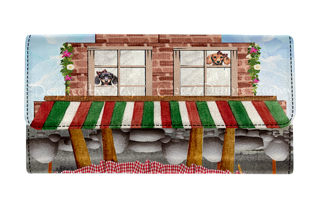 Dachshund Dog on Women's Trifold Wallet - Little Cafe