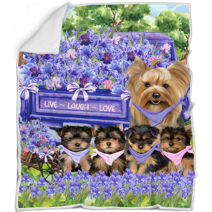 Yorkshire Terrier Blanket: Explore a Variety of Personalized Designs, Bed Cozy Sherpa, Fleece and Woven, Custom Dog Gift for Pet Lovers