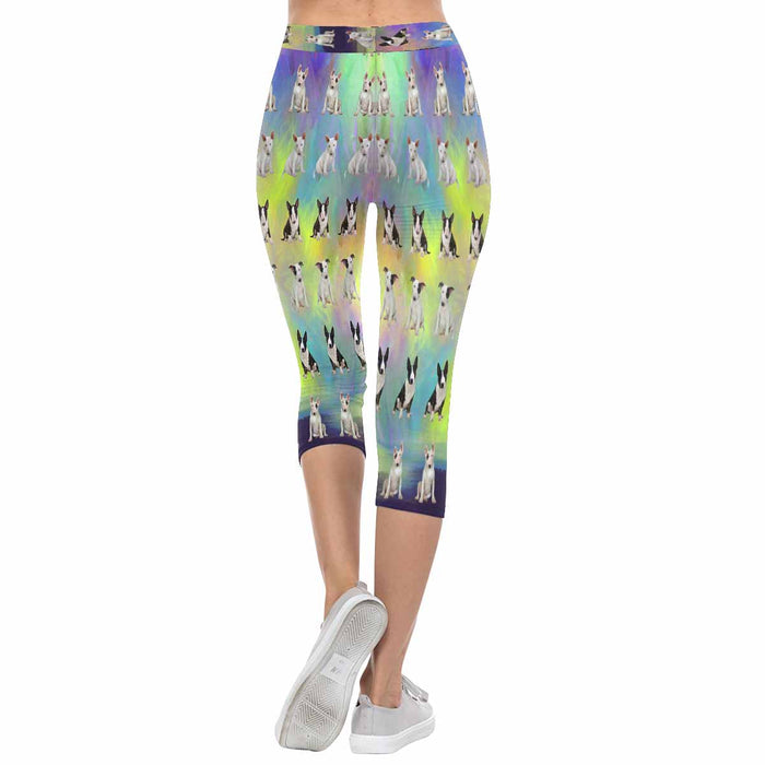 Bull Terrier Dogs  All-Over Low Rise Capri Leggings (Model L08)