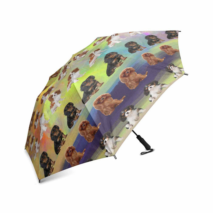 Cavalier King Charles Spaniel Dogs  Semi-Automatic Foldable Umbrella