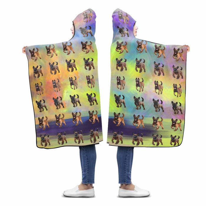 Belgian Malinois Dogs  Hooded Blanket 80"x56"