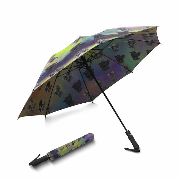 Schnauzer Dogs  Semi-Automatic Foldable Umbrella