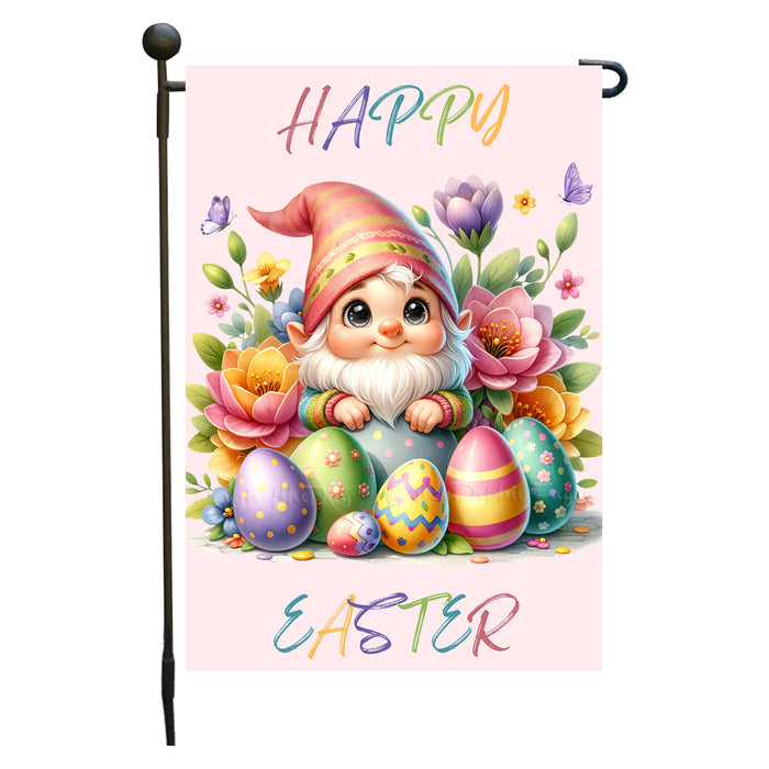 Easter Gnomes Joyful Springtime Garden Flag, Colorful Cute Bunny Multi Design , Personalized Pet Gift, Double Sided Yard Outdoor Decor - Design#4